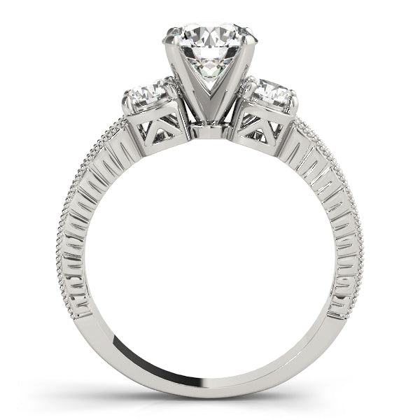 3-Stone Antique inspired Filigree Engagement Ring