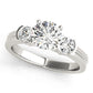3-Stone Half Bezel Round Engagement Ring