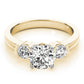 3-Stone Half Bezel Round Engagement Ring