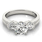 3-Stone Half Bezel Round Engagement Ring