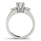 3-Stone Half Bezel Round Engagement Ring