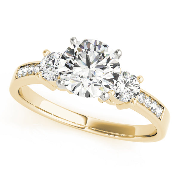 3-Stone Single Row Engagement Ring