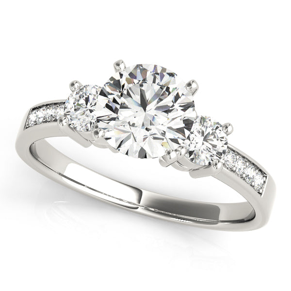 3-Stone Single Row Engagement Ring