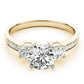 3-Stone Single Row Engagement Ring