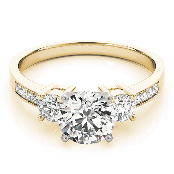 3-Stone Single Row Engagement Ring