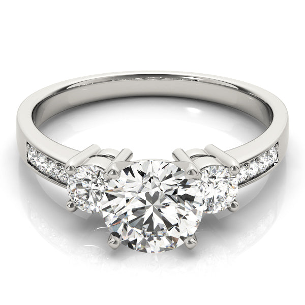 3-Stone Single Row Engagement Ring