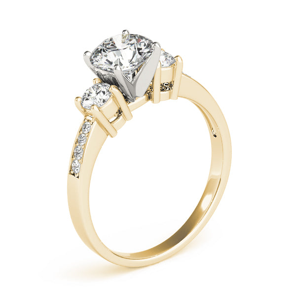 3-Stone Single Row Engagement Ring