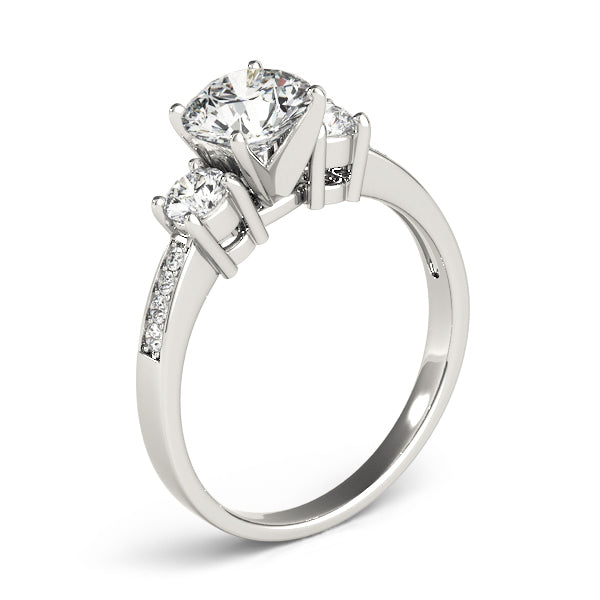 3-Stone Single Row Engagement Ring