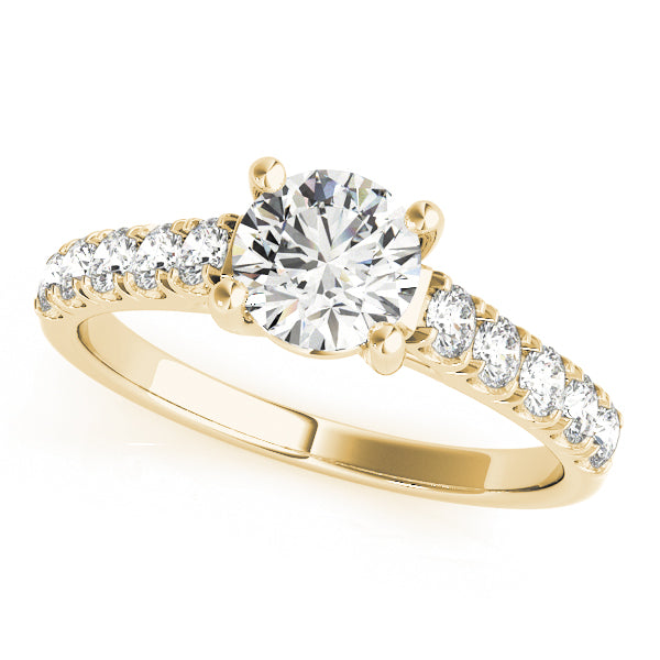Single Row Split Prong Trellis Engagement Ring