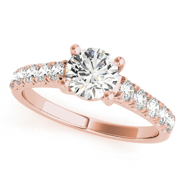 Single Row Split Prong Trellis Engagement Ring