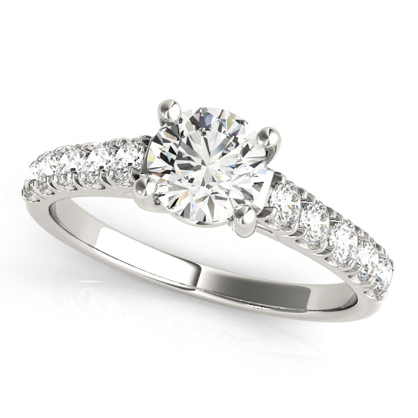 Single Row Split Prong Trellis Engagement Ring