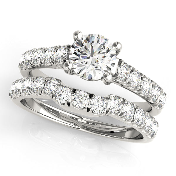 Single Row Split Prong Trellis Engagement Ring