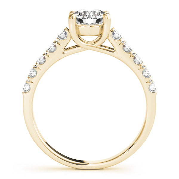 Single Row Split Prong Trellis Engagement Ring