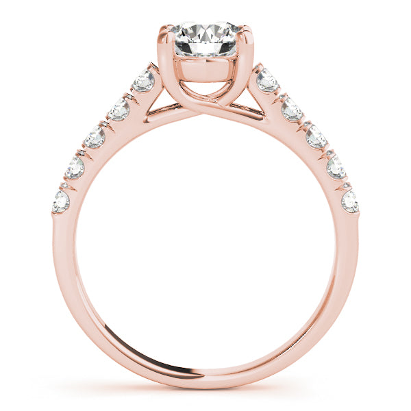 Single Row Split Prong Trellis Engagement Ring