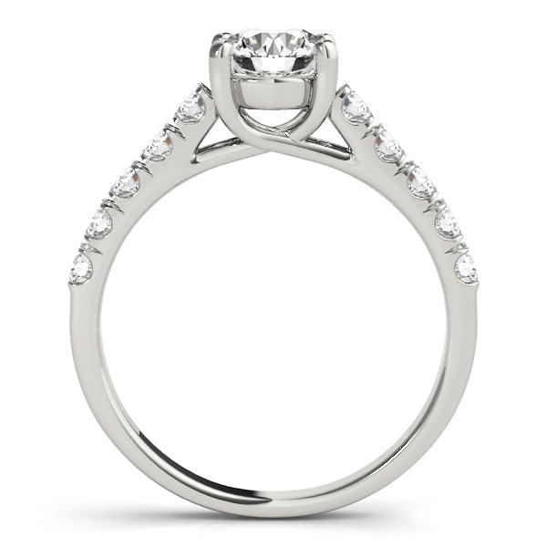 Single Row Split Prong Trellis Engagement Ring