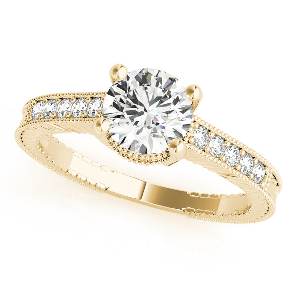 Antique Single Row Prong Milgrain Engagement Ring