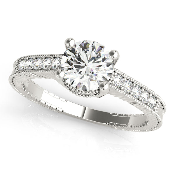 Antique Single Row Prong Milgrain Engagement Ring