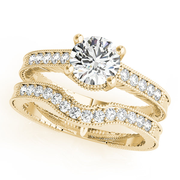 Antique Single Row Prong Milgrain Engagement Ring
