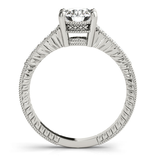 Antique Single Row Prong Milgrain Engagement Ring