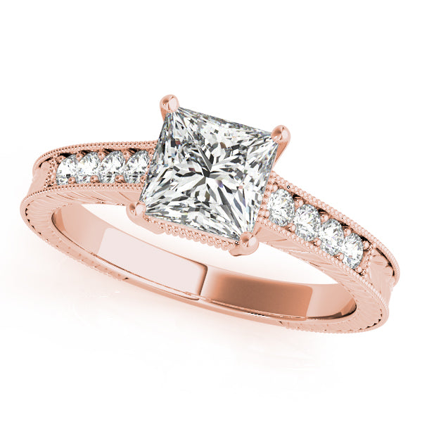 Antique Style Filigree Milgrain Engagement Rings