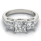 3-Stone Single Row Trellis Princess Engagement Ring