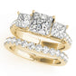 3-Stone Single Row Trellis Princess Engagement Ring