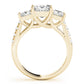 3-Stone Single Row Trellis Princess Engagement Ring