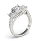 3-Stone Single Row Trellis Princess Engagement Ring