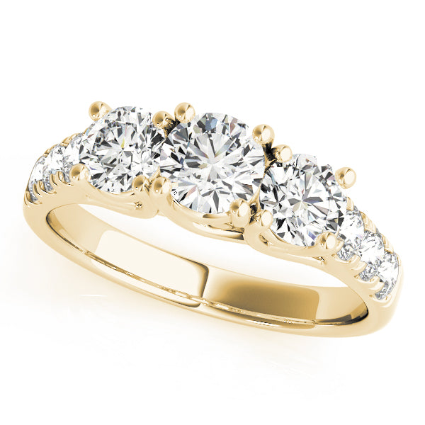 3-Stone Split Prong Trellis Engagement Ring