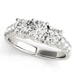 3-Stone Split Prong Trellis Engagement Ring