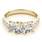 3-Stone Split Prong Trellis Engagement Ring