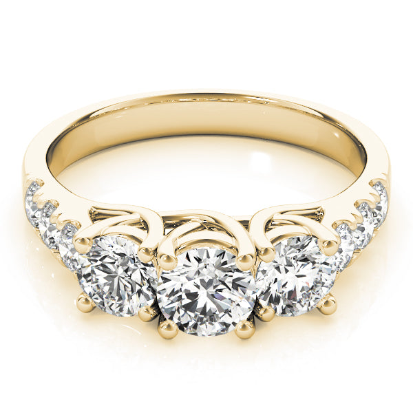 3-Stone Split Prong Trellis Engagement Ring