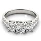 3-Stone Split Prong Trellis Engagement Ring