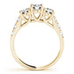 3-Stone Split Prong Trellis Engagement Ring