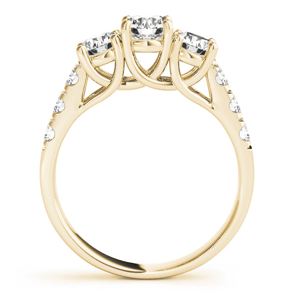 3-Stone Split Prong Trellis Engagement Ring