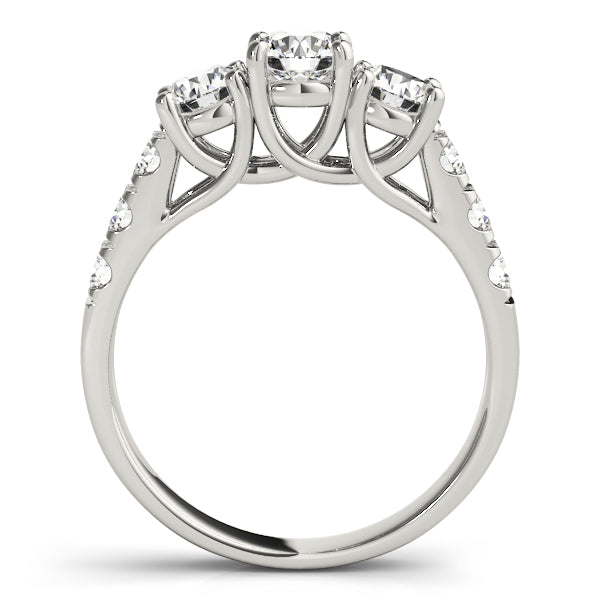 3-Stone Split Prong Trellis Engagement Ring