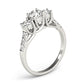 Round 3-Stone Trellis Engagement Ring