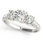 Round 3-Stone Trellis Engagement Ring