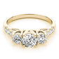 Round 3-Stone Trellis Engagement Ring