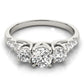 Round 3-Stone Trellis Engagement Ring