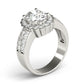 Double Row Floral Oval Halo Engagement Ring