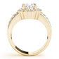 Double Row Floral Oval Halo Engagement Ring