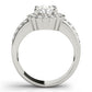 Double Row Floral Oval Halo Engagement Ring
