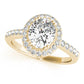 Single Row Prong Halo Oval Engagement Rings