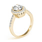 Single Row Prong Halo Oval Engagement Rings