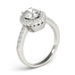 Single Row Prong Halo Oval Engagement Rings