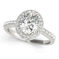 Single Row Prong Halo Oval Engagement Rings