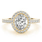 Single Row Prong Halo Oval Engagement Rings