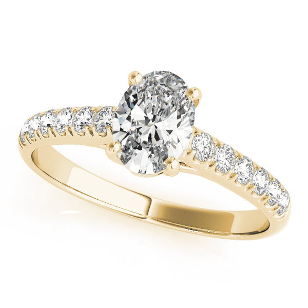 Single Row U-Prong Trellis Engagement Ring