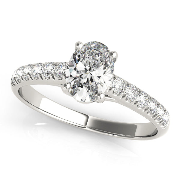 Single Row U-Prong Trellis Engagement Ring